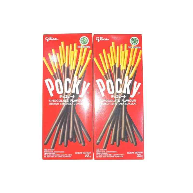 GLICO BISCUIT POCKY CHOCOLATE BOX 22g MERAH